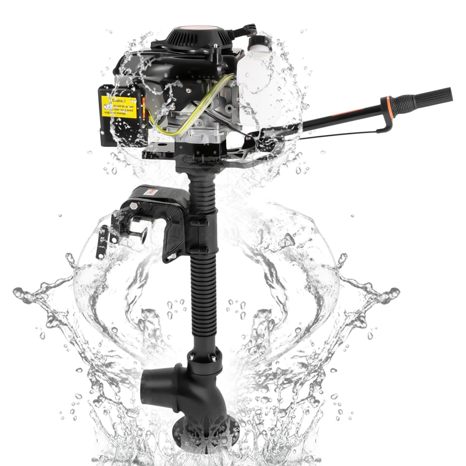 Hangkai 4-Stroke 4 HP Boat Outboard Engine Inflatable Gasoline Boat Outboard Engine Air Cooling System Jet Pump 55cc