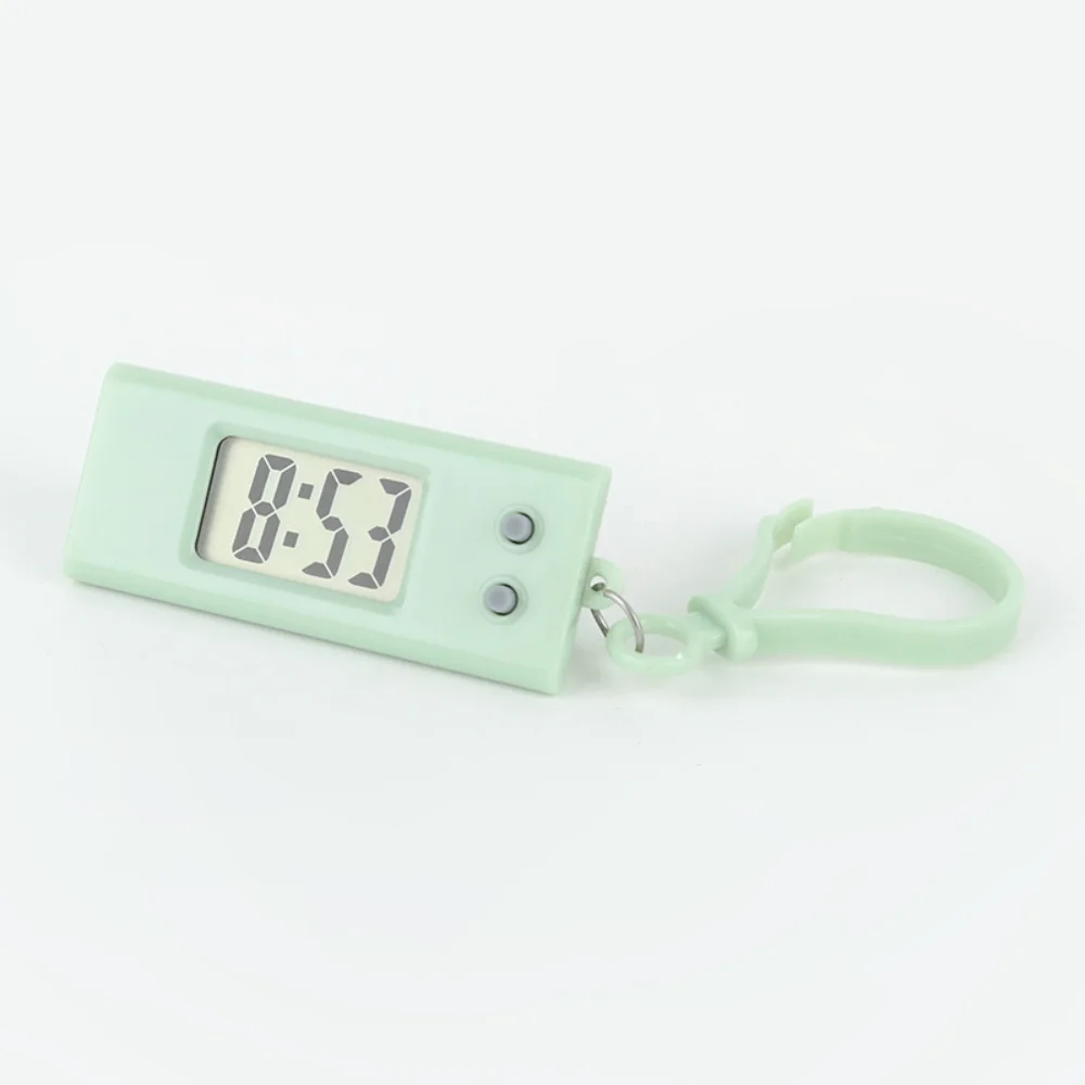 Electronic Keychain Clock Compact Mini Pocket Watch Portable Electronic Clock Digital Oval Hanging Watch For Students Daily view 6
