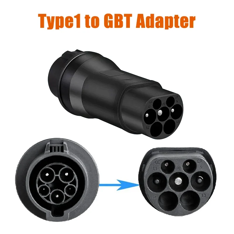 Conector de carregamento do veículo elétrico, Tipo 2 para GBT EVSE Carregador Adaptador, J1772, Tipo 2 para GBT EV Adaptador, Novo