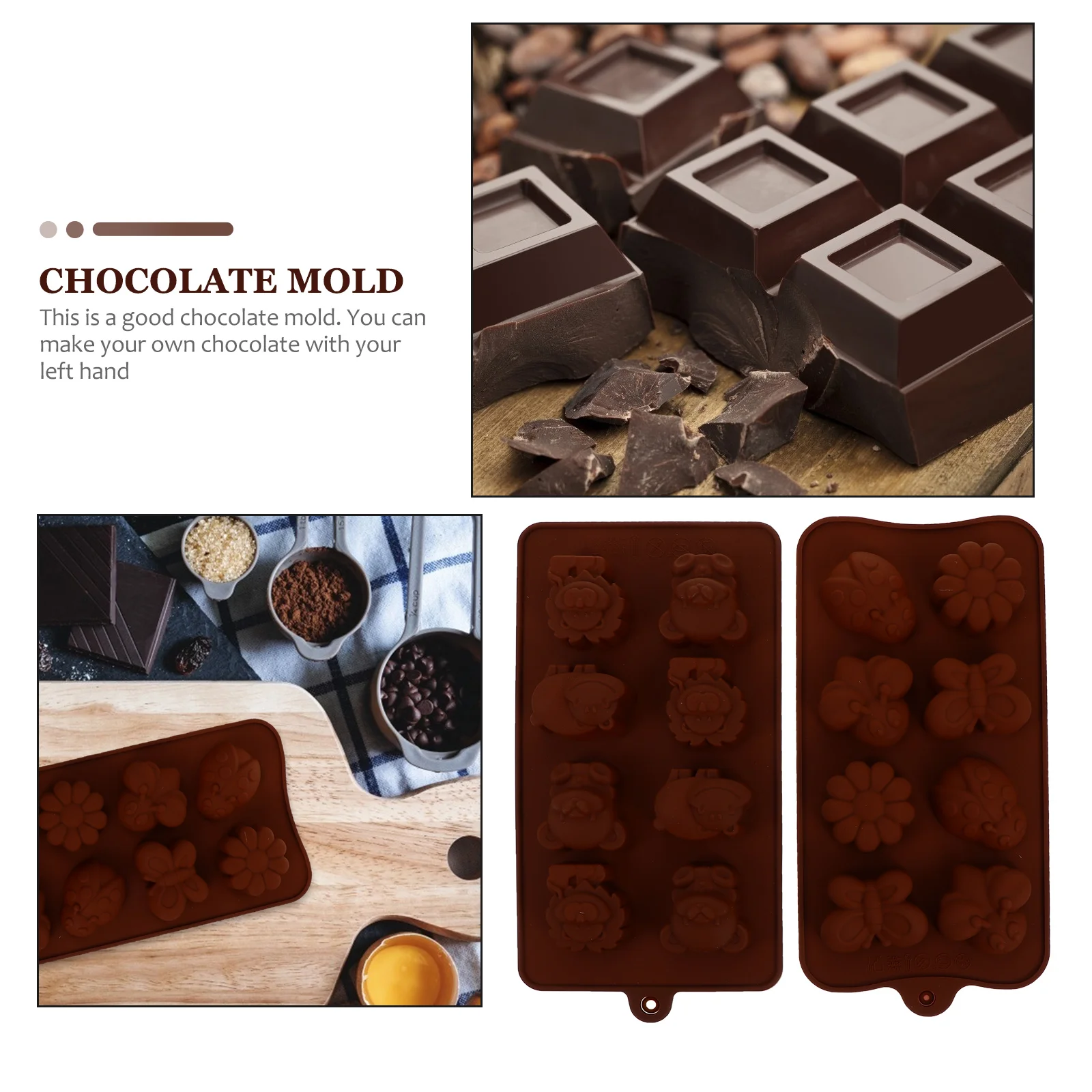 

2 Pcs Insect Animal Mold Candy Chocolate Fudge Fondant Silica Gel Silicone Mould Dessert