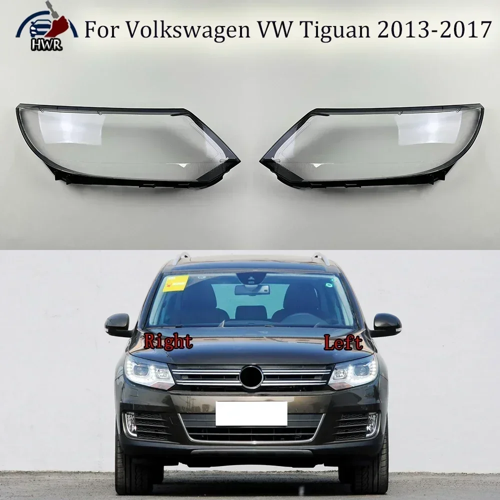 

Front Headlight Cover Headlamp Lamp Shell Mask Lampshade Lens Plexiglass For Volkswagen VW Tiguan 2013 2014 2015 2016 2017 LED