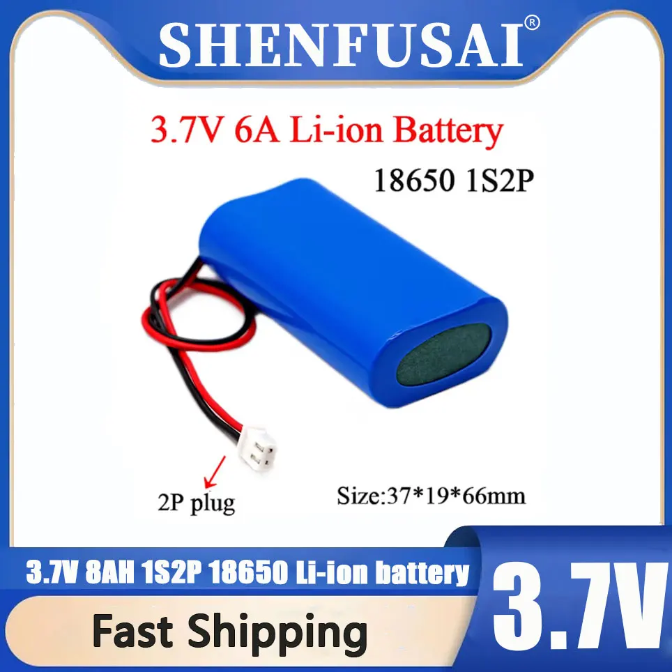 New 3.7V 8000mAh 1s2p lithium-ion battery 3.7V high-quality high energy density, high discharge ratebattery pack 18650 battery