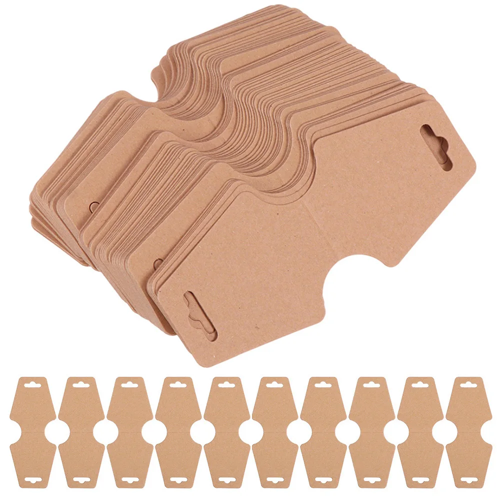 

500 Sheets Kraft Paper Cards for Jewelry Display Durable Necklace Earring Packaging Home Store Showcases Craft