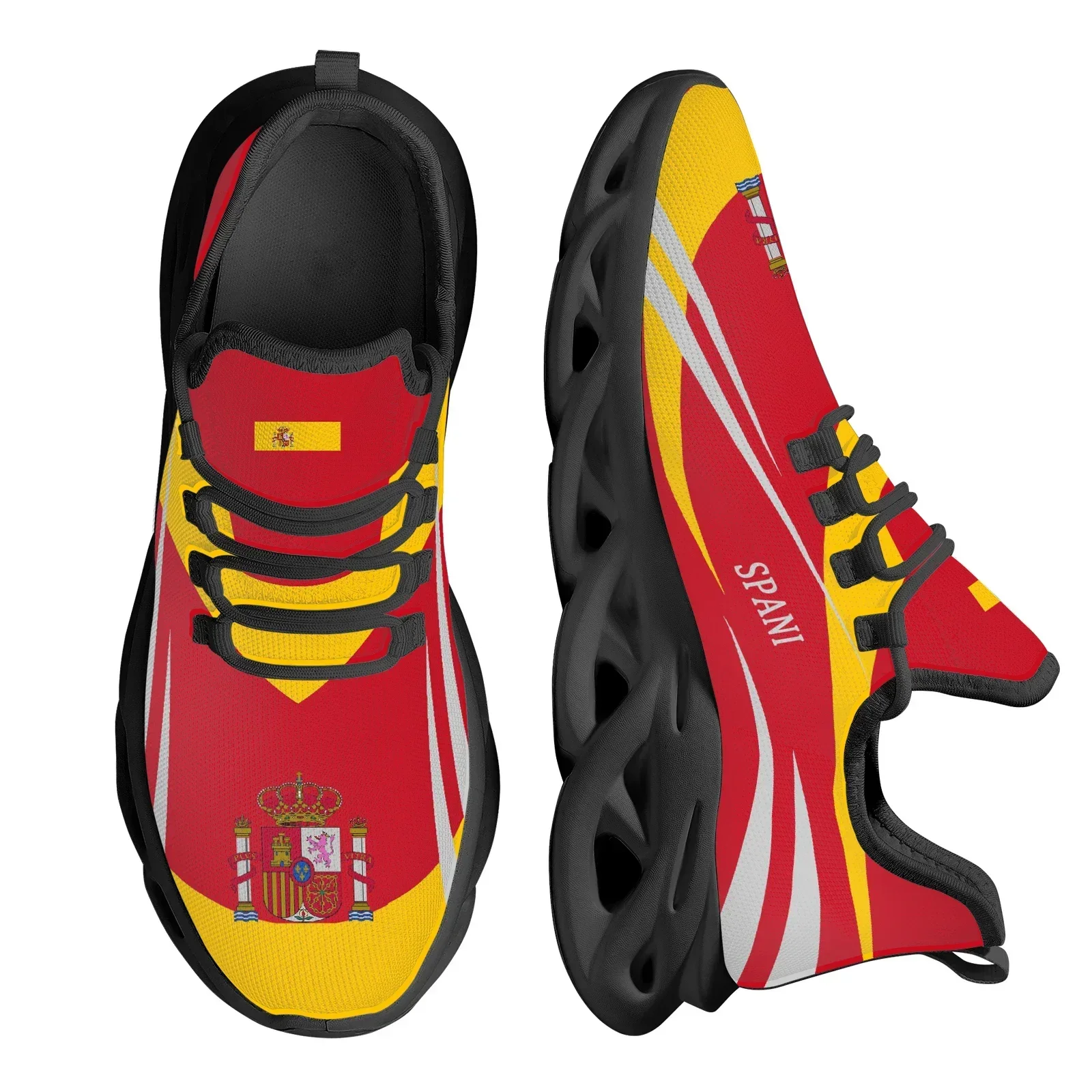 

San Juan Eagle National Emblem Print Ladies Vulcanized Shoes Spain Flag Design Outdoor Sneakers Breathable Casual Lace-up Shoes