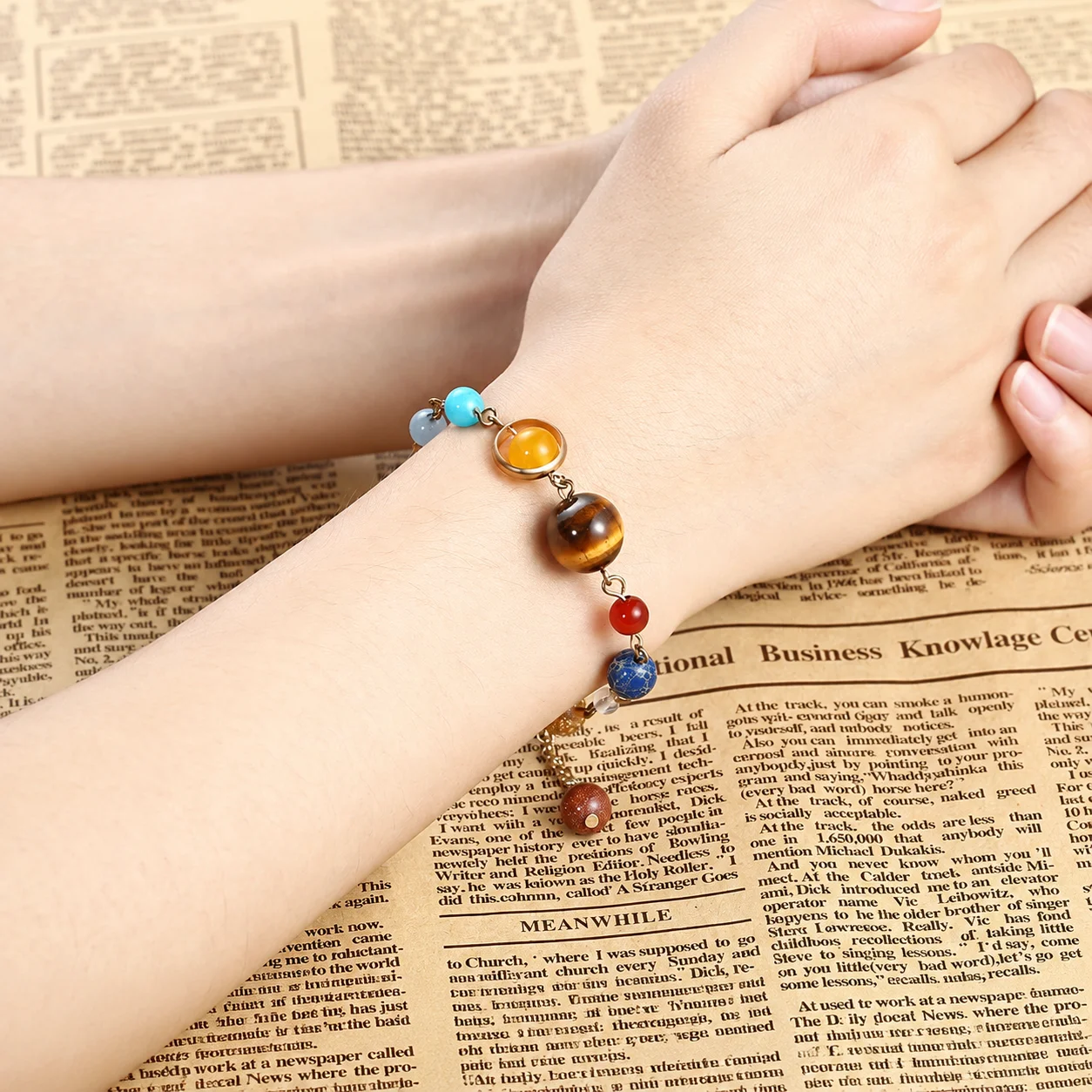 Galaxy Planet Jewelry Colorful Guardian Star Bracelet Natural Gemstone Bracelet Planet-Themed Planet Beaded Bracelet For Lovers