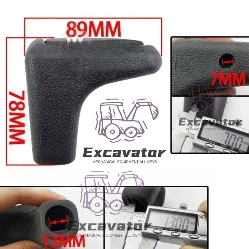 Empuñadura de Goma para Manija de Excavadora - 1 Par para Kobelco XCMG Lonkin Sunward60/65/70/80/150/215