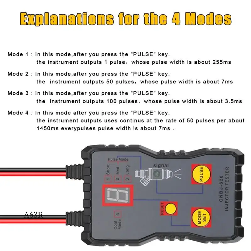 

AR-Black Injector Flush Cleaner Professional Car Fuel Injector Tester Fuel System Scan Tool 4 Pluse Mode Automotive Cleaning Kit