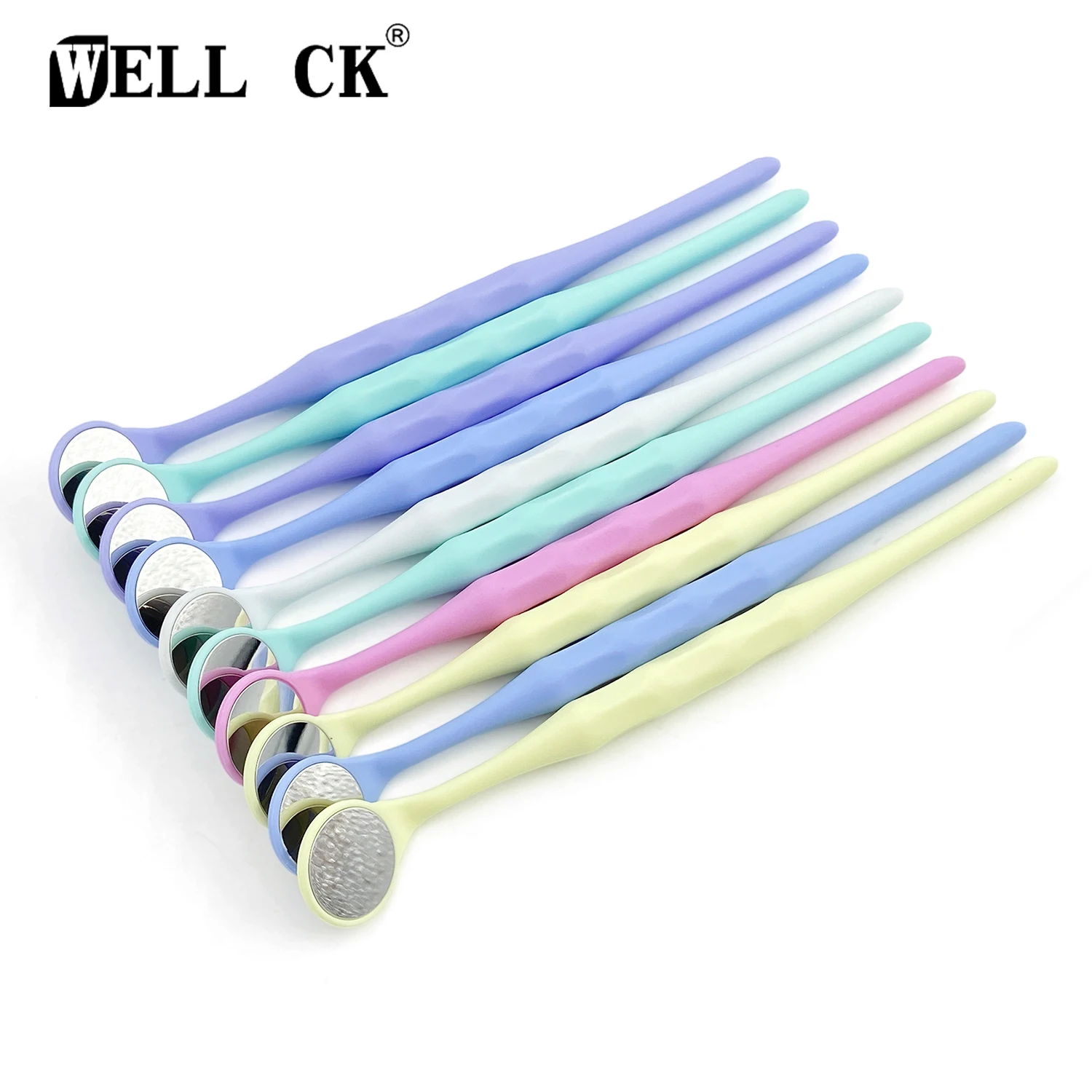 

10pcs/Box with Random Colors Dental Double Sided Mouth Mirrors Autoclavable Surface Exam Reflectors with Handle Materials