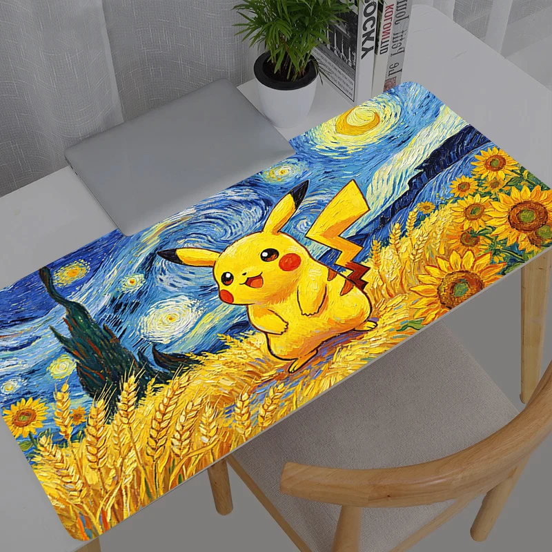 Tapis de souris Gamer XXL, grand tapis de bureau pour clavier, Pokemon Pikachu, nouveau tapis de souris en caoutchouc, tapis de souris pour ordinateur portable
