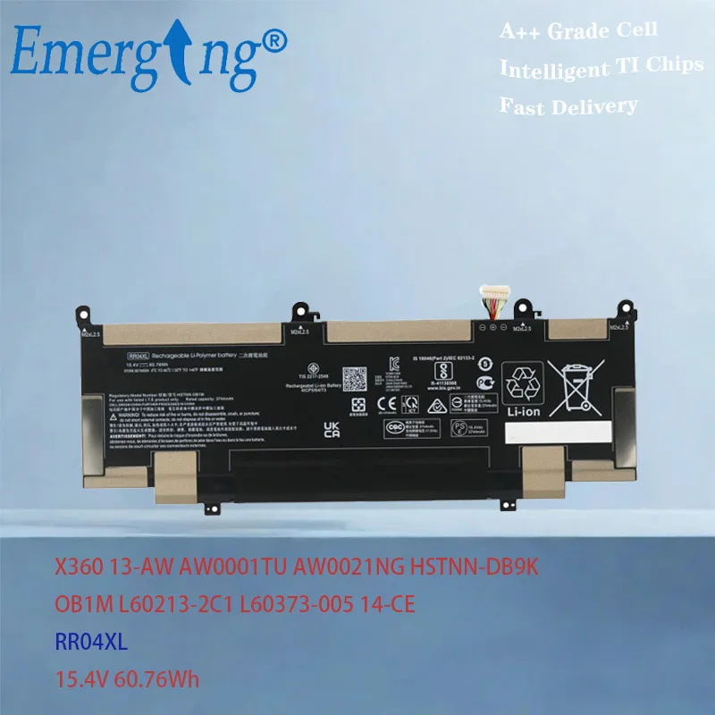 RR04XL Laptop Battery For HP Spectre X360 13-AW AW0001TU AW0021NG HSTNN-DB9K OB1M L60213-2C1 L60373-005 14-CE 15.4V 60.76Wh
