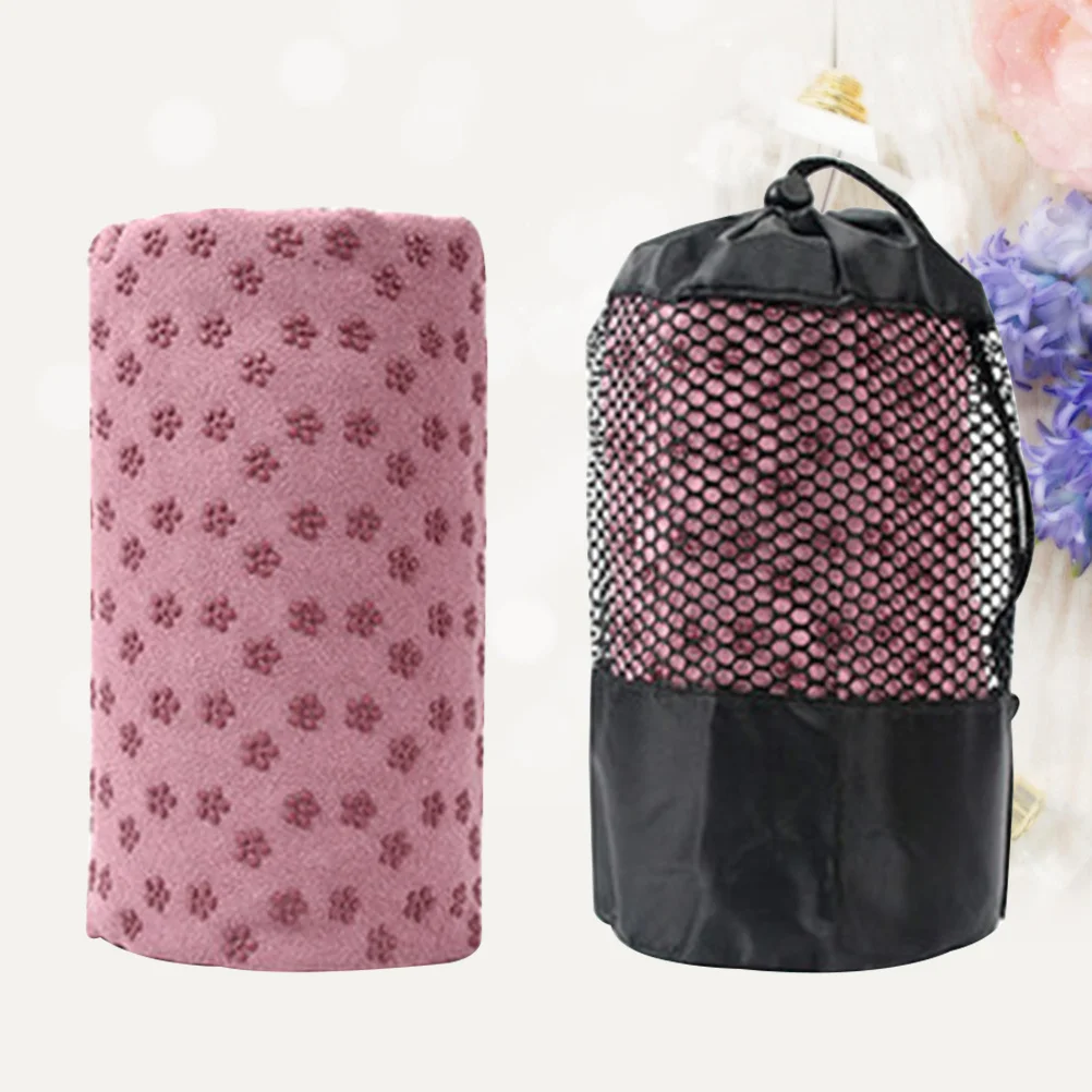 بطانية يوجا وردية غير قابلة للانزلاق بطانية بيلاتيس خفيفة للغاية وسهلة الحمل ومضادة للألم وتنظيف تكنولوجيا لا تسبب ضررًا