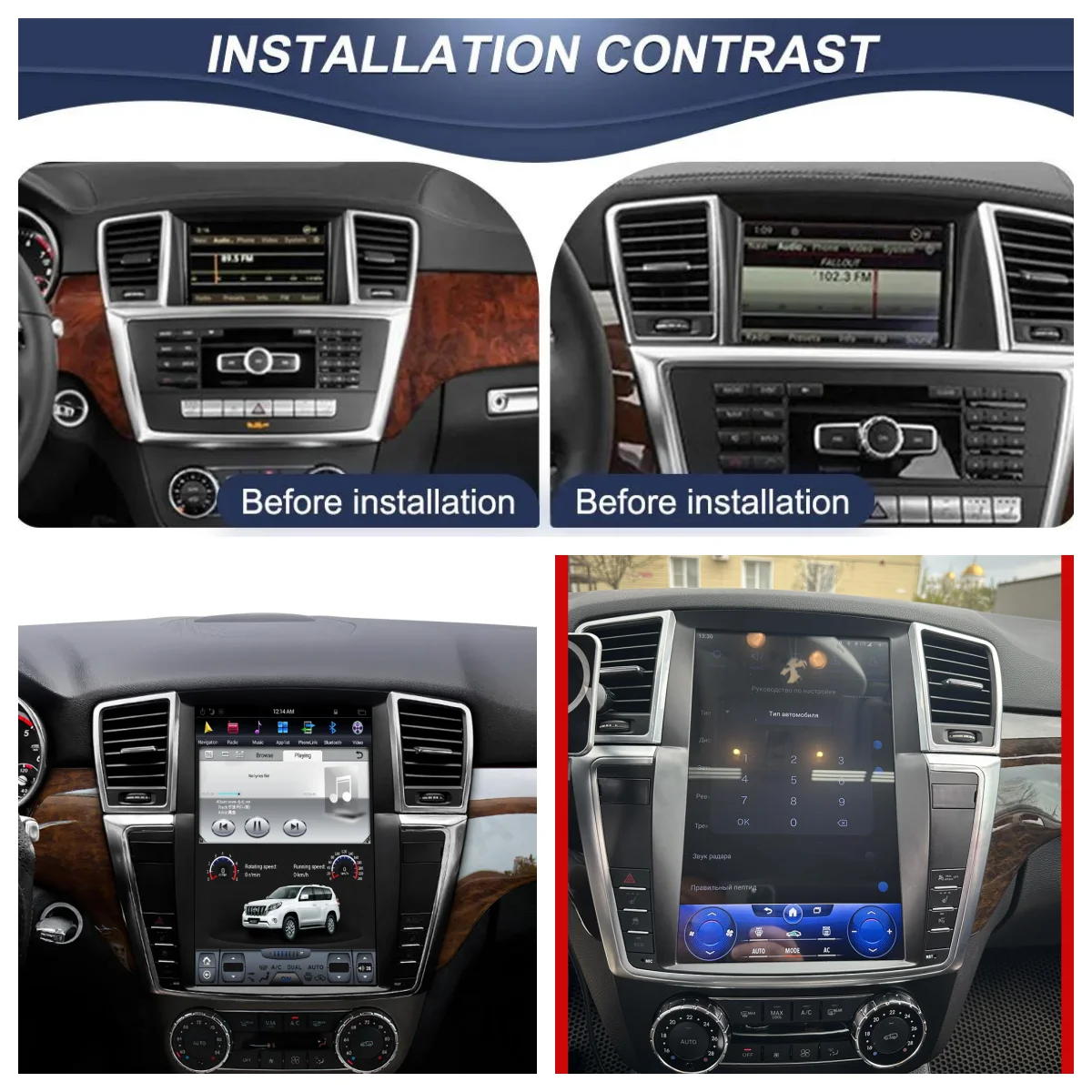 

Auto Carplay Radio Screen 12.1" For Mercedes Benz ML W166 2012 - 2015 Android13 Car Radio Stereo Multimedia Player Accesories