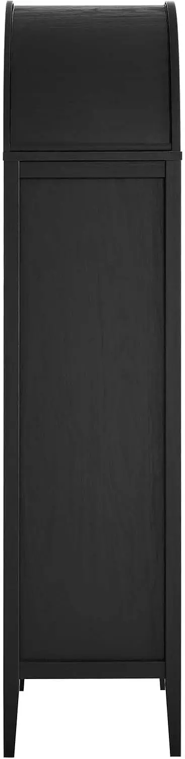 -6639  Nolan Tall Arched Storage Display Cabinet, Black Oak