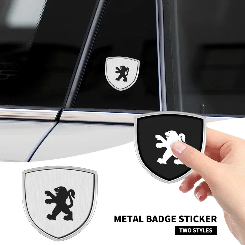 

1/2pcs 3D Metal Car Body Fender Emblem Shield Stickers Decor Accessories For Peugeot 206 307 308 3008 207 208 407 508 2008 5008