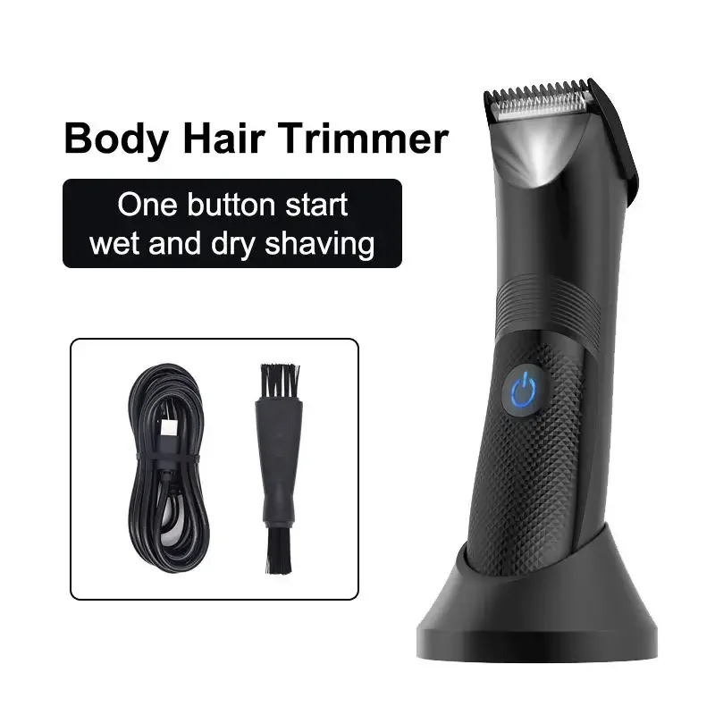 Body Hair Trimmer for Men Electric Groin Hair Trimmer Rechargeable Ball Shaver Groomer Replaceable Ceramic Blade Head Waterproof