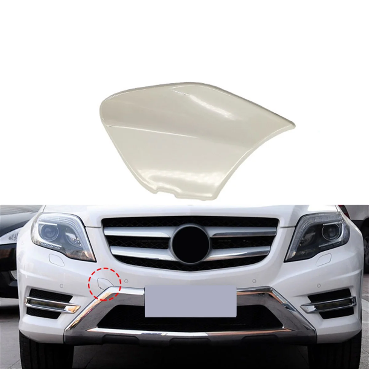 Car Front Bumper Towing Hook Cover Tow Hook Cap Painted 2048851424 for Mercedes-Benz GLK X204 White