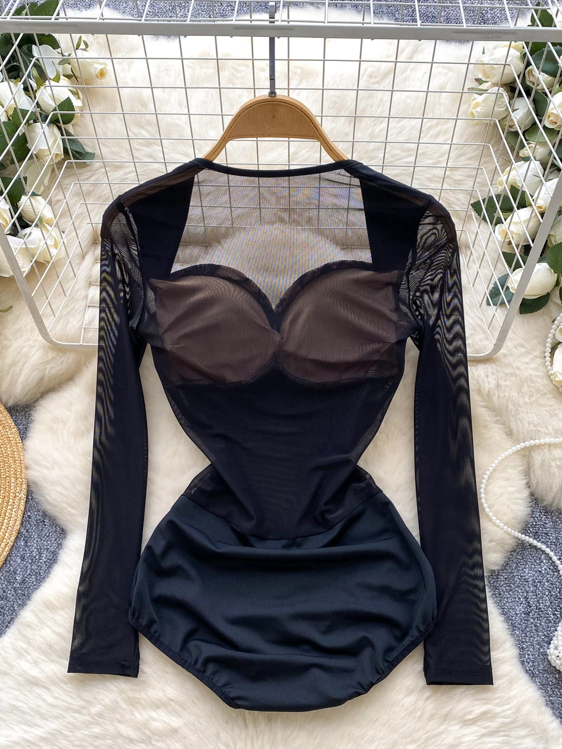 Ele Long Sve Tutina da donna Faion in pizzo Design snellente Strato base Capispalla Pantaloni ort a vita alta alla moda