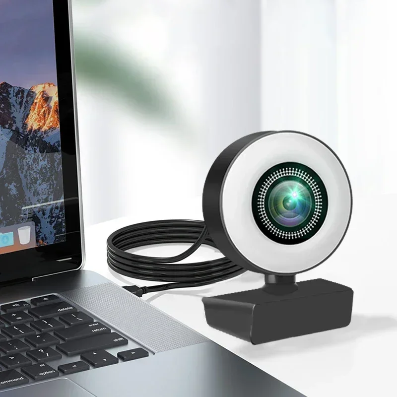 

Webcam 1080P Full HD Webcam With Ring Fill Light Microphone USB Live Broadcast For Youtube PC Laptop Video Shooting Mini Camera