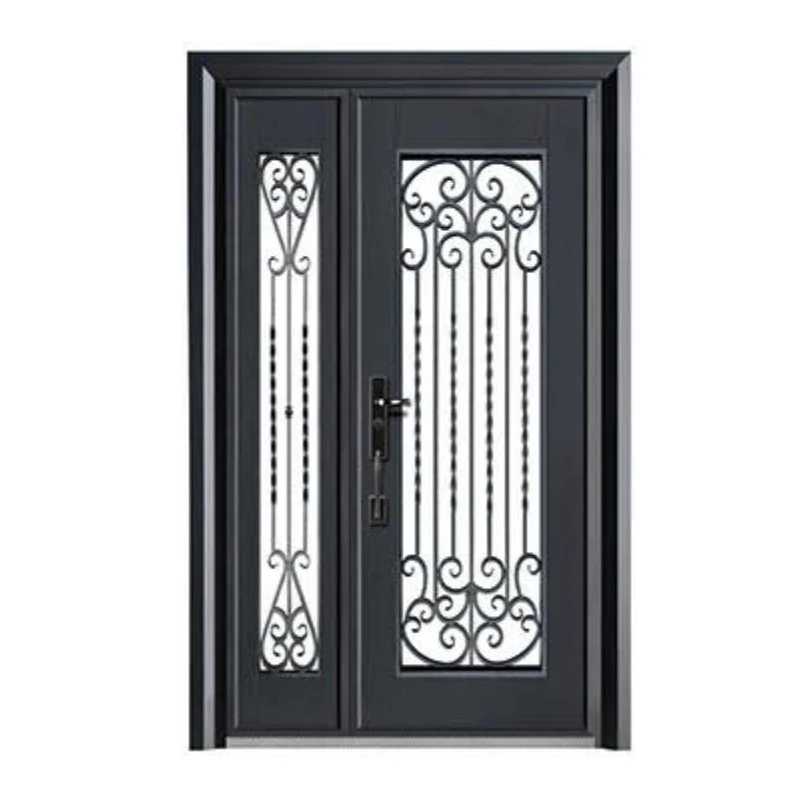 Cast Wrought Iron Door Hotel Villa High-end Metal Security Door Front Entrance Designs Classical Gates For Houses Patio