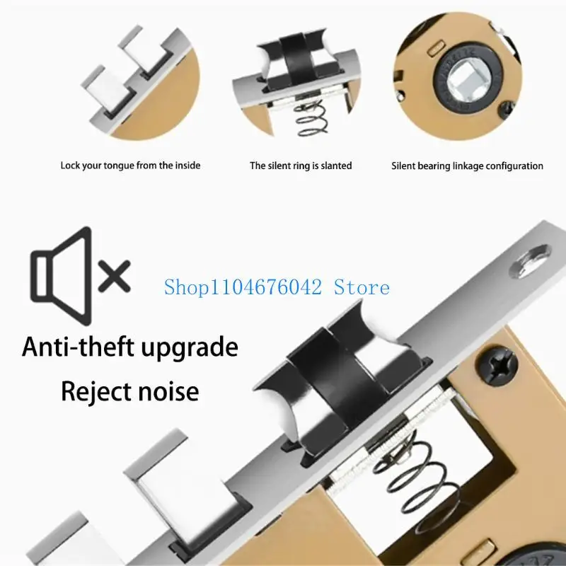 5asd الأمن مضاد للسرقة مقبض الباب قفل دخول مقبض الباب مع قفل ومفتاح الفولاذ المقاوم للصدأ قفل الباب الداخلي مضاد للصدأ