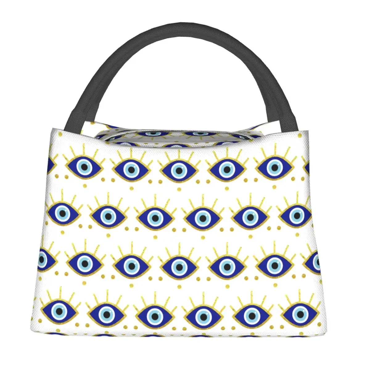 Mediterranean Evil Eye Protection, Nazar Insulated Lunch Bag for Women Children Leakproof Food Boxes Thermal Lunch Box Tote