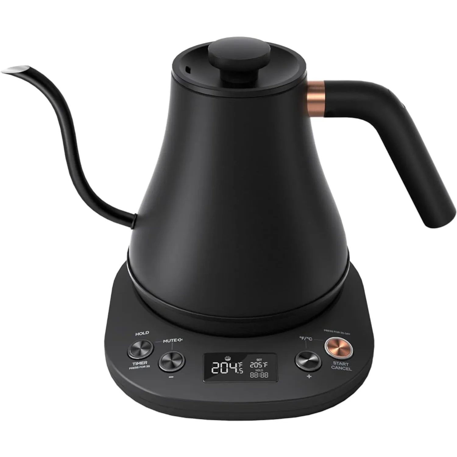 Electric Gooseneck Kettle W/ LCD Display Automatic Shut Off Coffee Kettle Temperature Control Hot Water Boiler, 1200 Watt , 0.8L