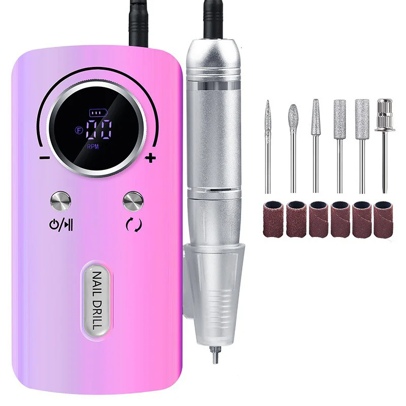 Electric Nail Polish Durable Plastic Steel Acrylic Drill Nail Salon USB Battery Option