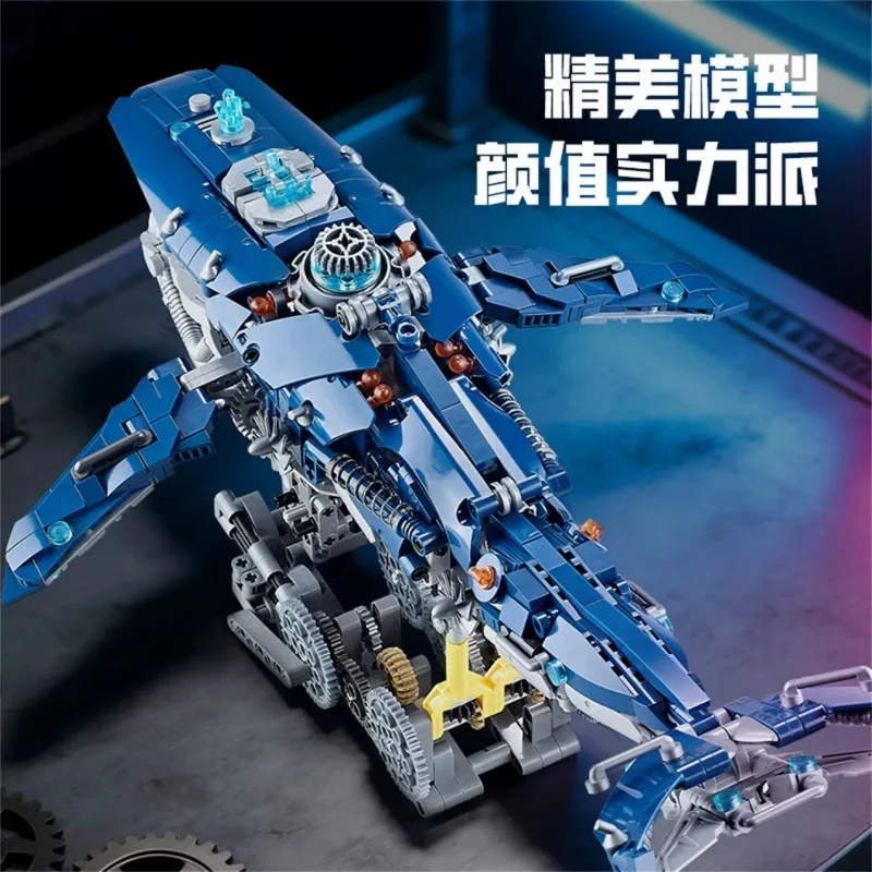 2026 New Mechanical Sea Animals Building Blocks Friends DIY Movable Whale Creative Technical MOC Desktop Decor Holiday Gift view 6