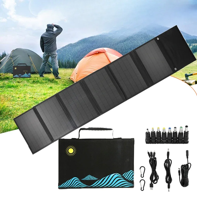 

100W Solar Panel Folding Bag USB+DC Output Solar Charger Portable Foldable Interface Mobile Phone Charging Solar Panel Bag