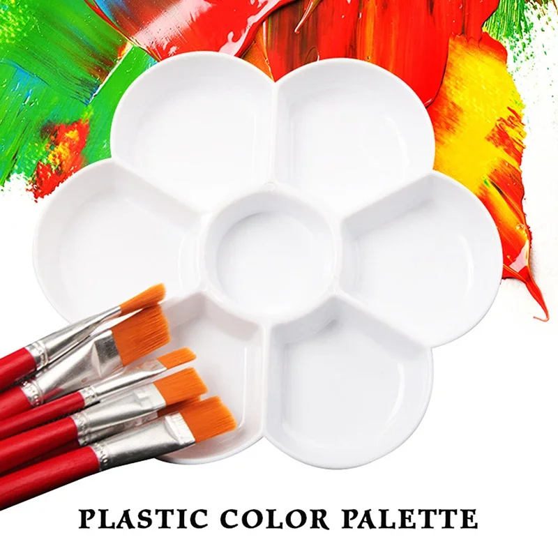 2-30PCS Paint Tray Palette 6 Wells Mini Plastic Watercolor Paint Palette Tray For Art Painting And DIY Craft Class