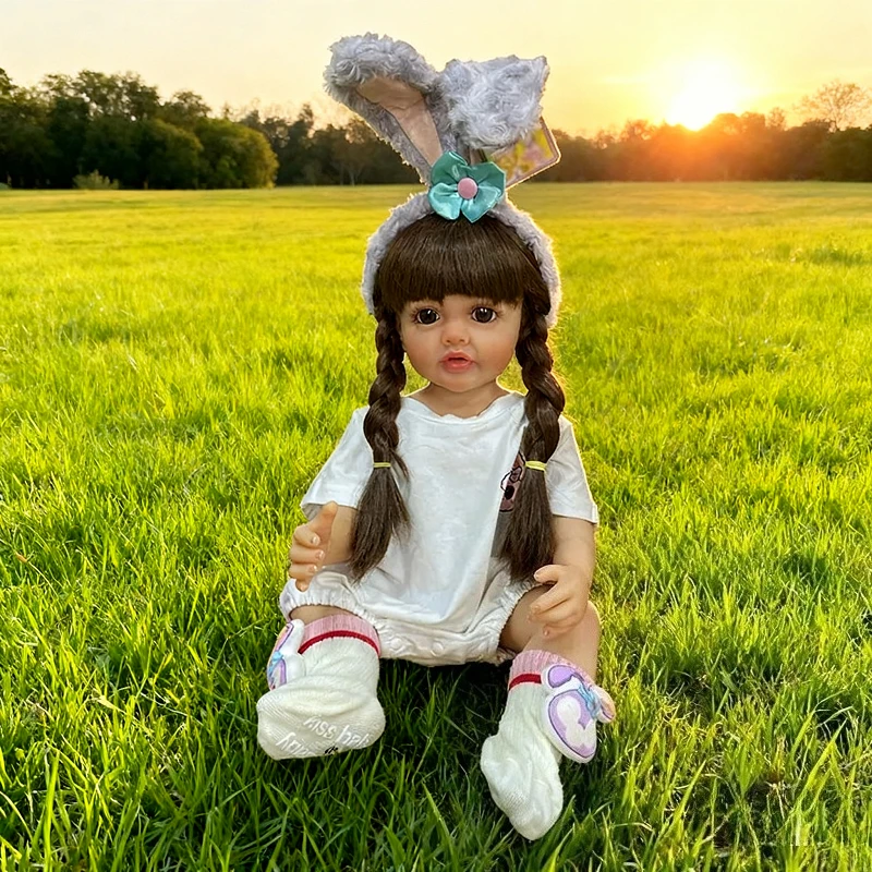 

22-дюймовая 55-метровая водонепроницаемая виниловая кукла для маленьких девочек, отличные подарки для девочек