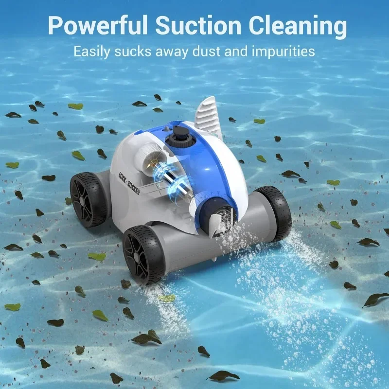 Rock&Rocker Cordless Robotic Pool Cleaner, Automatic Pool Vacuum with 60-90 Mins Working Time, Rechargeable Battery