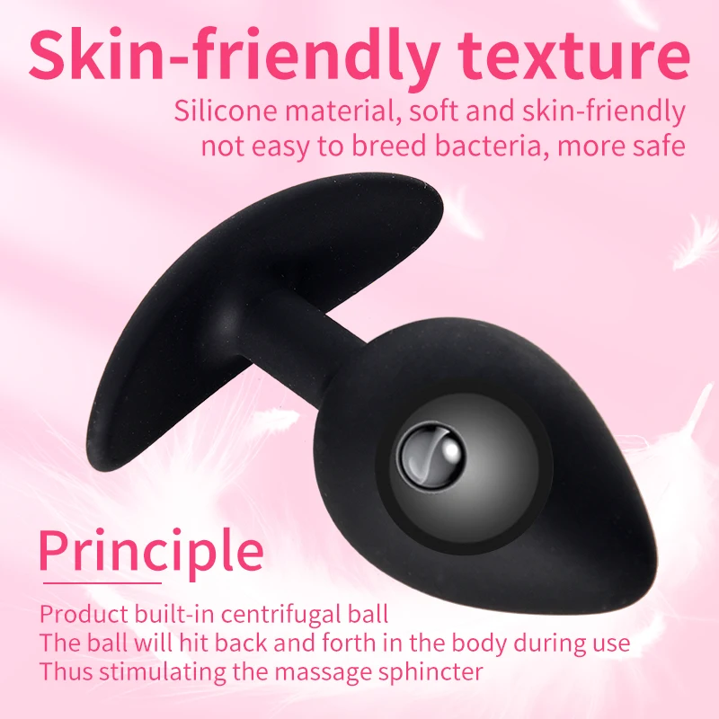 Silicone Anal Plug Metal Ball Inside Butt Beads Sex Toys For Women Men Gay Clitoral Massager G Spot Stimulation Muscles Trainer