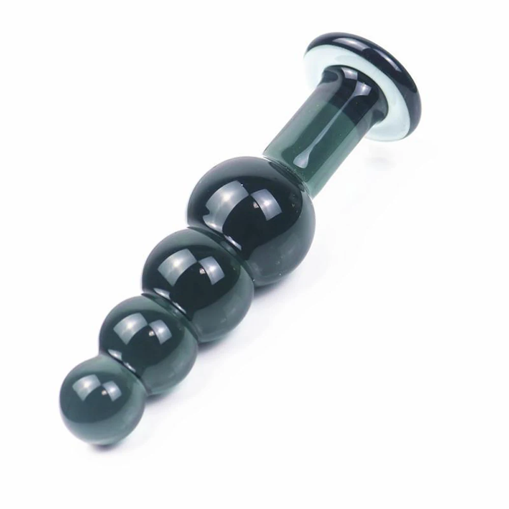 Glass Anal Beads, Crystal Butt Plug Personal Massage with Graduated Beads for Couple Lover Sex Toys Dildo for Anal Plugs