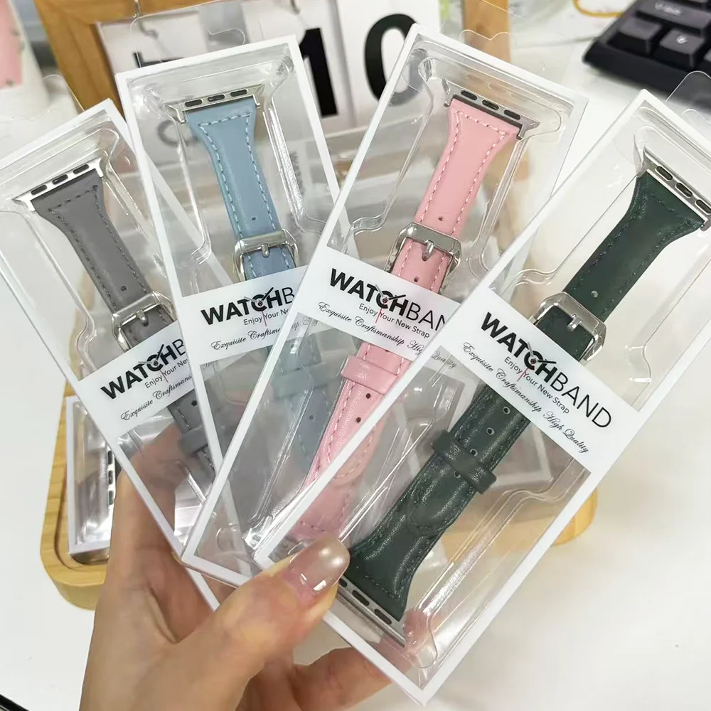 حزام جلدي نحيف لساعة أبل باند 40/44 ملم 41 ملم 45 ملم 46 ملم 42 ملم سوار iWatch Series 11 9 8 7 SE 3 6 5 4 10 Ultra3/2 49 ملم #2