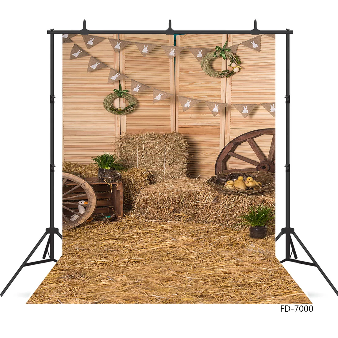 Hay Stack Autumn Barn Backdrop Photo Booth Fall Photography Background for Children Baby Shower Portrait Photophone Photo Studio