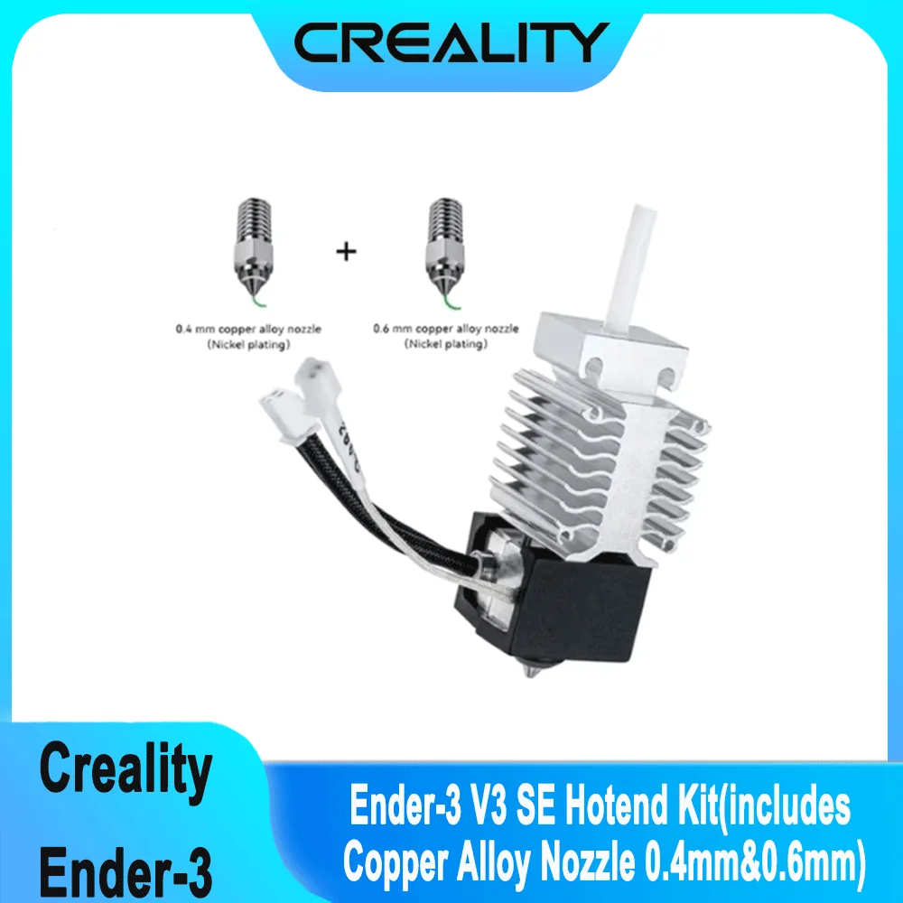 

Creality New Version Copper Alloy Nozzle 0.4mm&0.6mm Hotend Kit for Ender-3 V3 SE High 250mm/s Speed Printing 3D Printer Parts