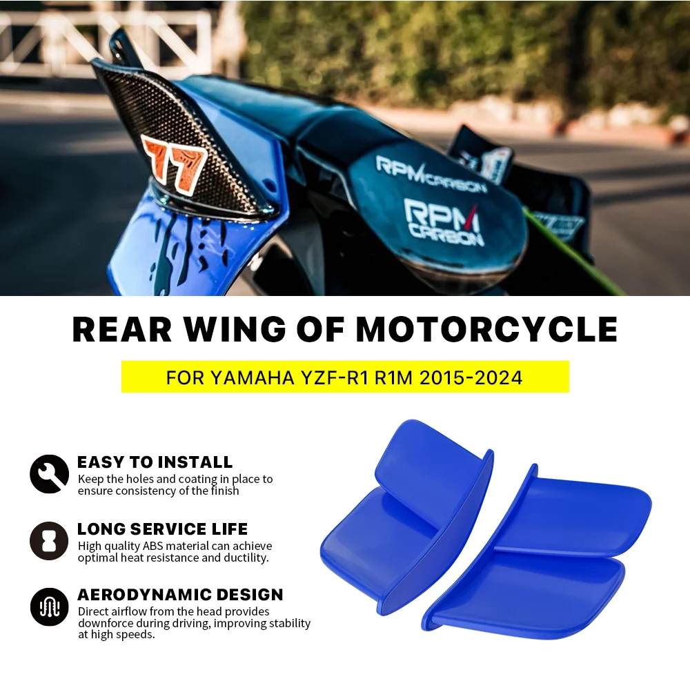 

Новый обтекатель мотоцикла, фиксированное заднее крыло для Yamaha YZF R1 R1M 2015-2024, спойлер, крылышко, хвостовое крыло, аксессуары для мотоцикла