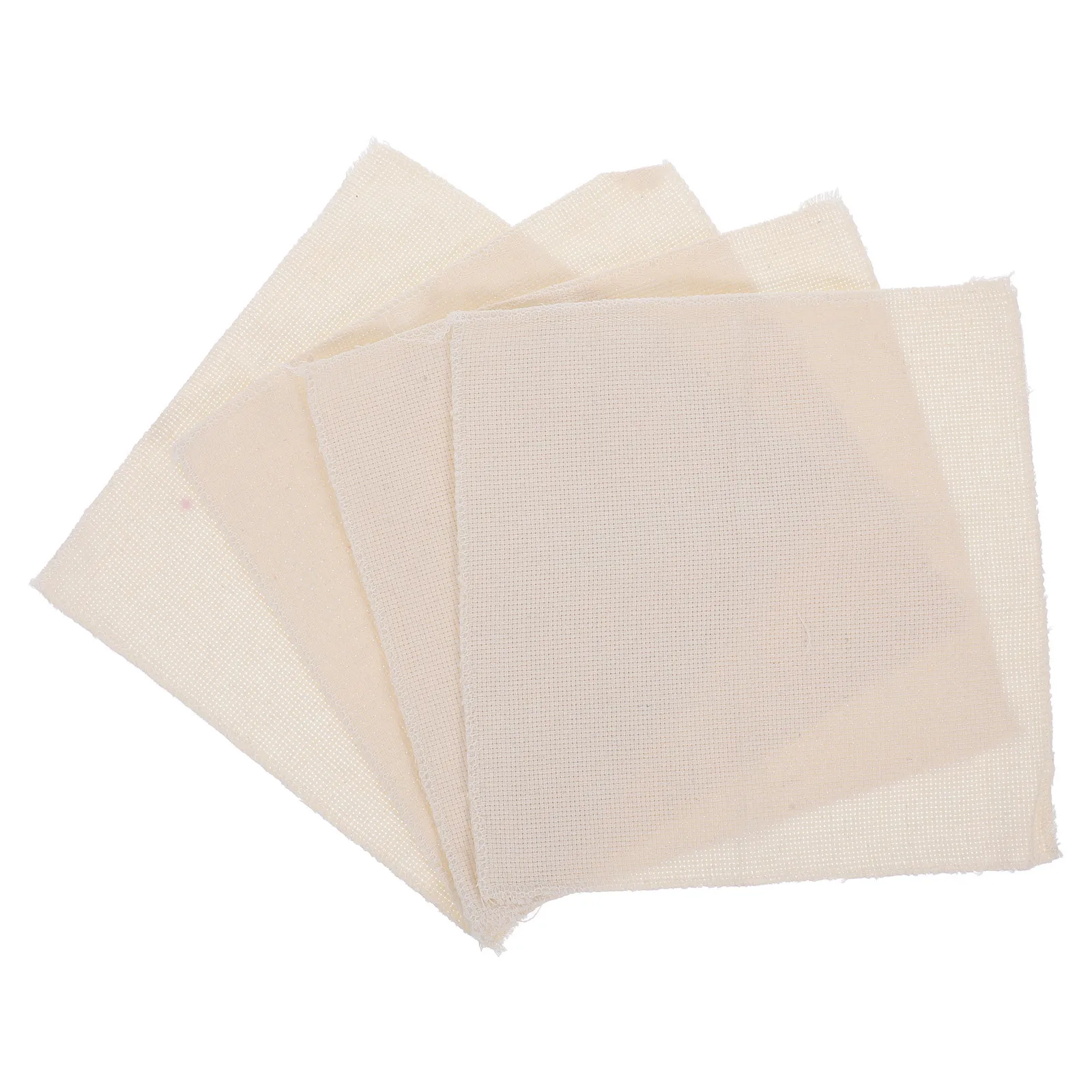 

4pcs Linen Embroidery Fabric For Punch Needle Tufting Diy Stitching Projects Cross Stitch Cloth Sewing Craft Handicraft Supplies