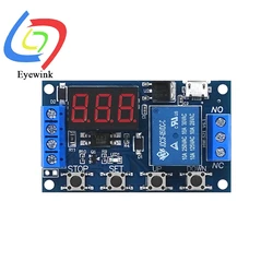 DC 6-30V Timer Relay Programmable Delay Relay Module Cycle Timer with LED Display 6V 9V 12V 24V Support Micro USB
