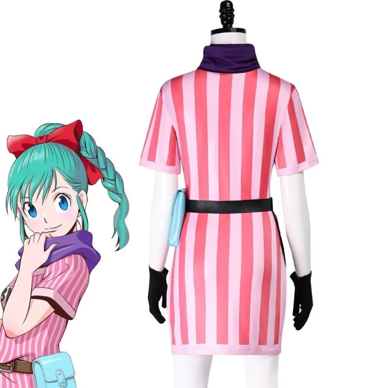 Nowe gadżety z anime Dragon Ball, Bulma, Son Goku, urocza sukienka z kreskówki dla dziewczynek, personalizowany, kreatywny kostium na Halloween do cosplayu