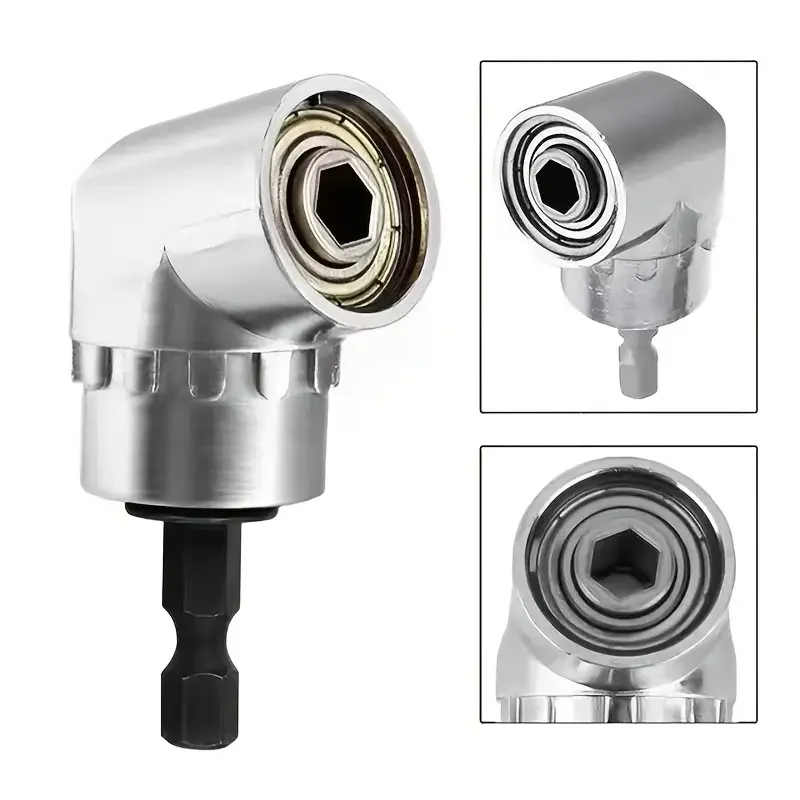 105 Degree Right Angle Drill Attachment Chuck Adapter Holder 1/4 Hex Magnetic Socket Screwdriver Extension for Power Tool