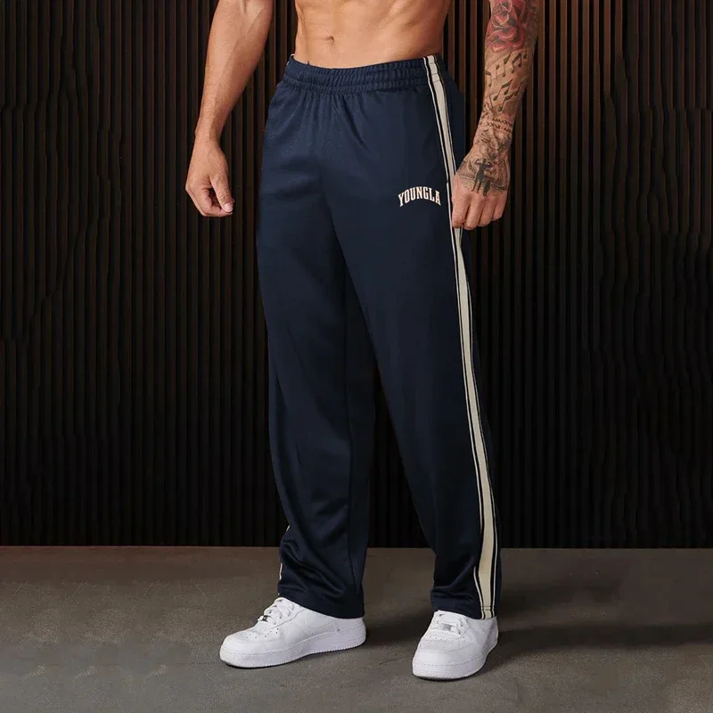 Men's Sweatpants Printing New Autumn Winter Joggers Gym Running Sports Fitness Cotton Mid wait Drawstring Casual Pants youngla