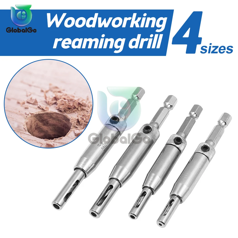 2, 2.8 3.5 4.5mm HSS Self Centering Hinge Twist Drill Bits Window Doors Screw Hole Saw Woodworking Reaming Cabinet Tool Set