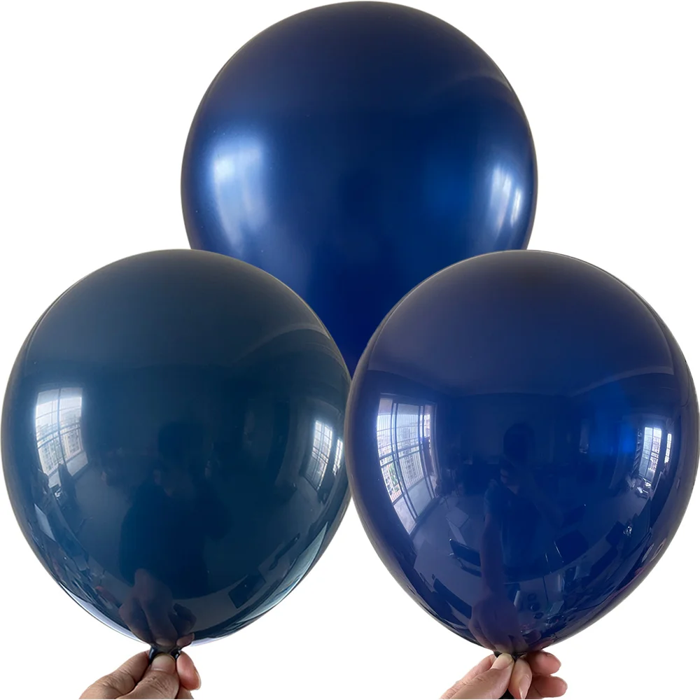 

3 Kinds of Navy Blue Balloons Dark bleu Light blue Balloon Matte Pearlescent Latex Ballon 12Inch 30pcs for Birthday Wedding