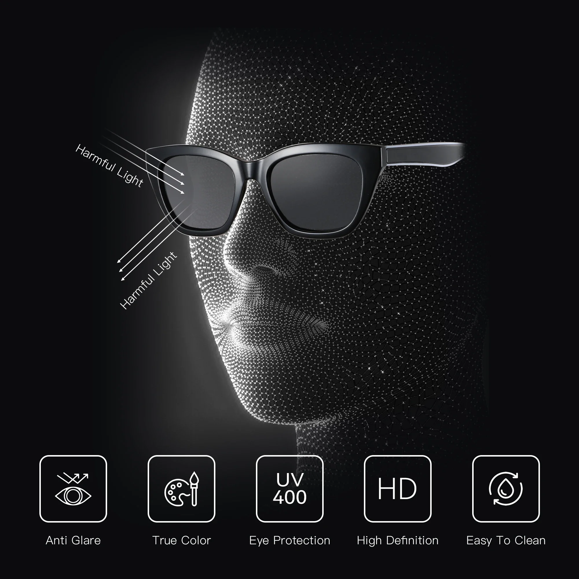 ZENOTTIC Quadratische polarisierte Sonnenbrille 2025, modische Damen-Sonnenbrille mit dickem Rahmen, UV400-Schutz, für Damen, Einkaufen, GIF – Detail 3