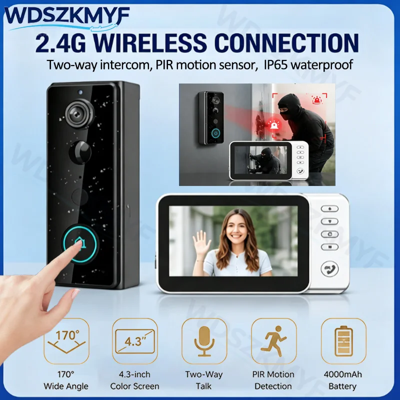 new-waterproof-wireless-doorbell-camera-1080p-active-wake-up-video-intercom-doorbell-43in-ips-screen-home-security-door-bell