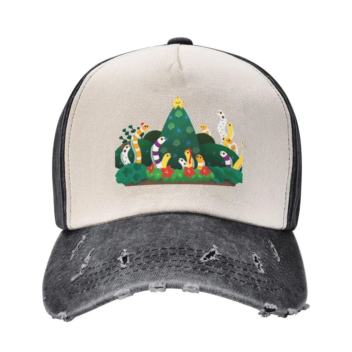 Christmas garden eel Baseball Cap custom Hat black Snap Back Hat funny hat Men Hats Women's