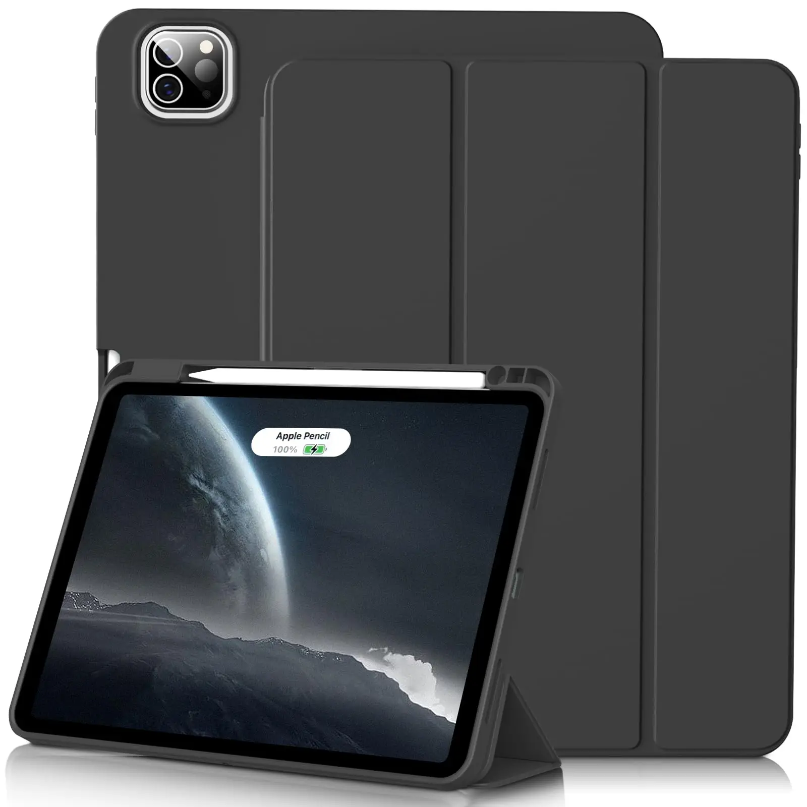 Federmäppchen für iPad Air Pro 10.9 11 12.9 13 A16 10. 11. Generation Air 4 5 6 7 Trifold Stand Flip Cover mit Stifthalter