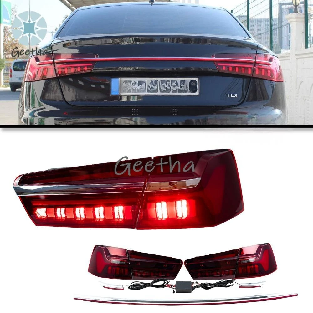 

Для стайлинга автомобилей: задние фонари в стиле A6 C7 A6L C8 с последовательной анимацией поворотников, стоп-сигналом и габаритными огнями (рестайлинг)